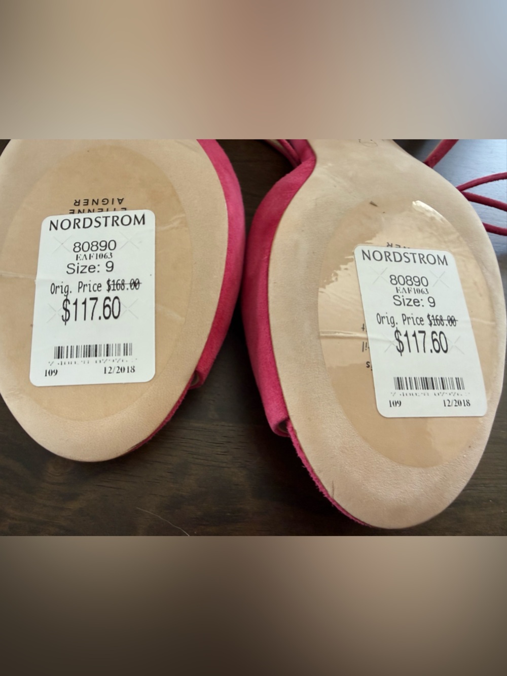 Etienne Aigner Pink Suede Sandals - Picture 11 of 12